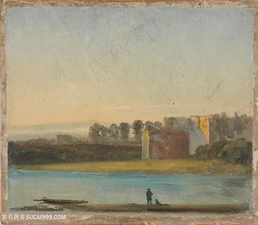 约翰・克里斯蒂安・达尔-易北河景观手绘插画 约翰・克里斯蒂安・达尔-易北河景观手绘插画