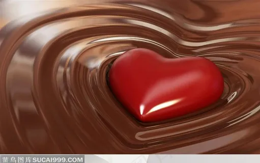 巧克力上的红色爱心