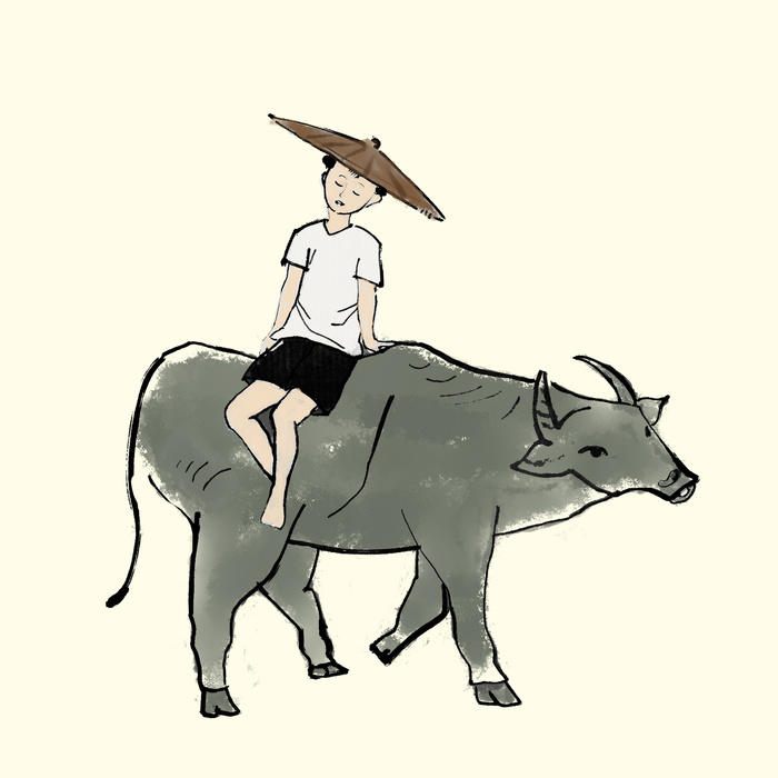 清明清明节卡通牧童骑牛