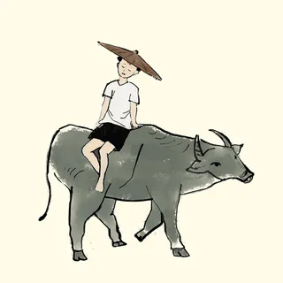 清明清明节卡通牧童骑牛