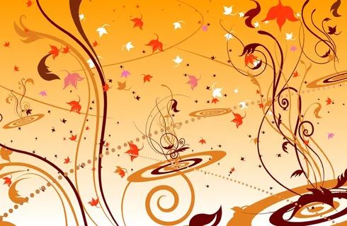 橙色小清新浪漫风简约梦幻插画插图水墨油画名片海报背景图片素材