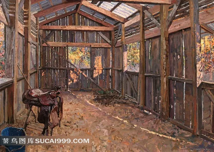 景观油画之欧式仓房 景观油画之欧式仓房