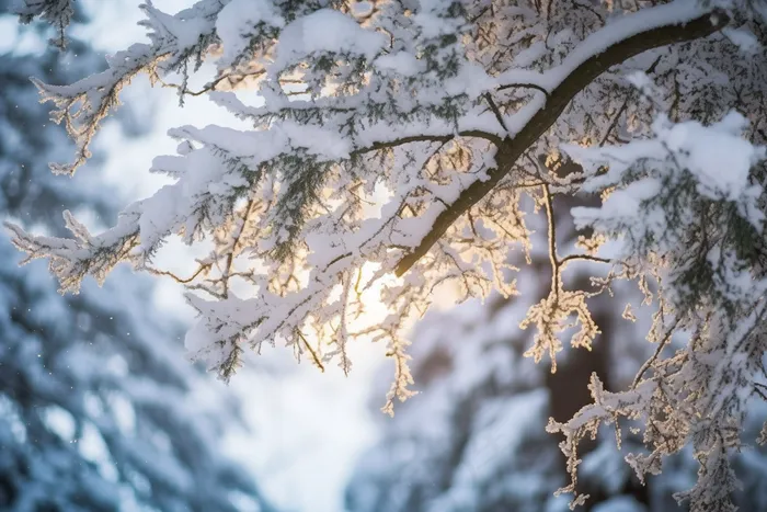 冬天树枝上的白霜雾凇摄影图(4032x2688)