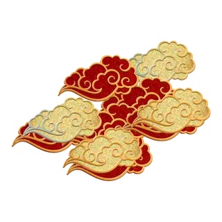 大气中国风祥云国潮风金边立体云朵剪纸创意装饰元素PNG免抠素材