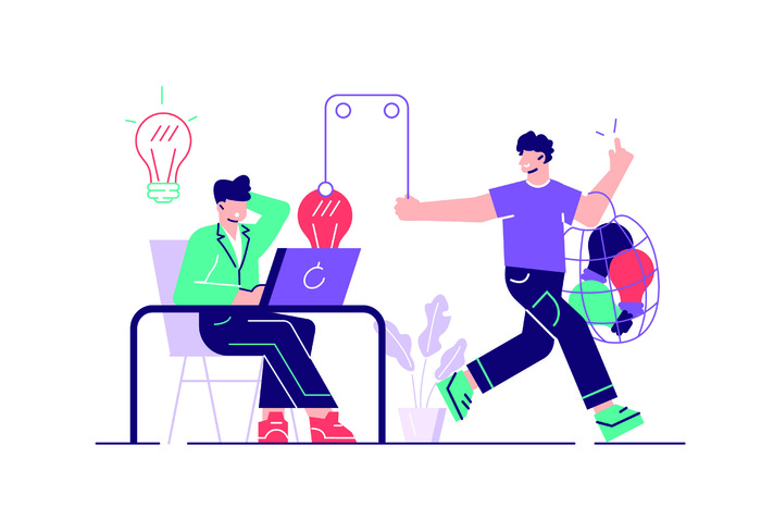 扁平化人物场景办公互联网等距ai矢量设计网页海报UI素材插画