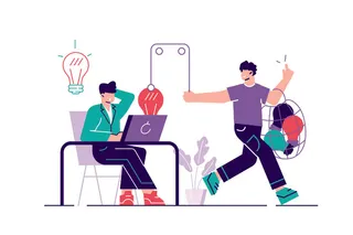 扁平化人物场景办公互联网等距ai矢量设计网页海报UI素材插画