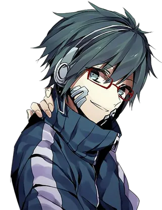 眼镜男孩卡通简笔素材