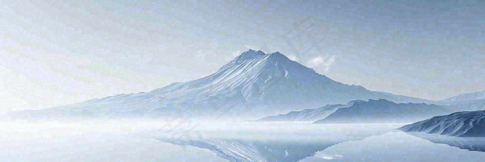 高山云层冰山雪山云雾意境，自然风景摄影图(1904x640)