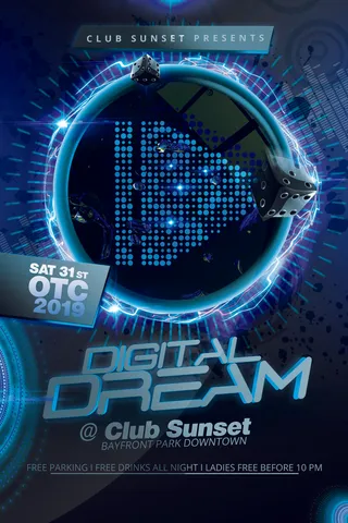 炫彩数码梦想科幻科技海报