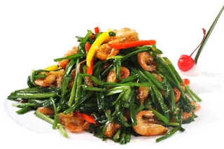 韭菜爆河虾    36元一例