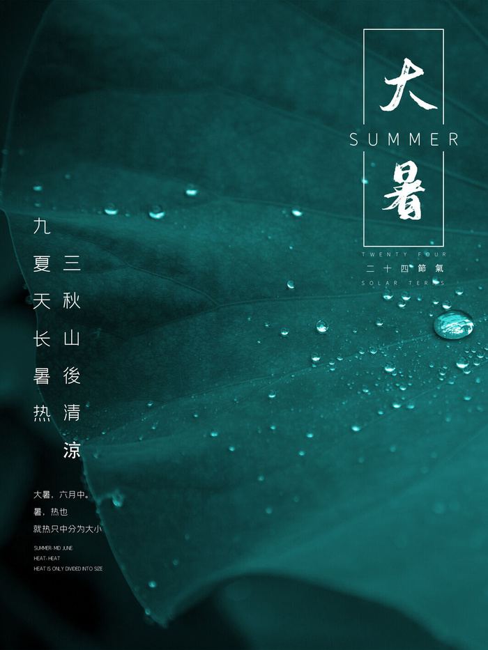 传统节气大暑海报psd模版下载