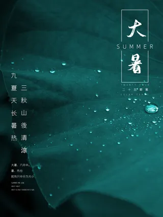 传统节气大暑海报