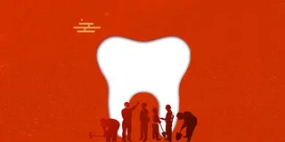 红色大气全国爱牙日背景