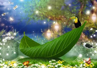 卡通儿童花卉绿草玄关背景