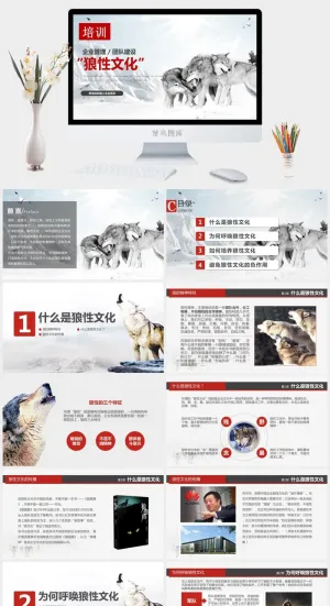 企业文化狼性精神培训PPT模板预览图
