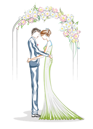 婚纱卡通人物婚礼白纱结婚婚纱摄影手绘