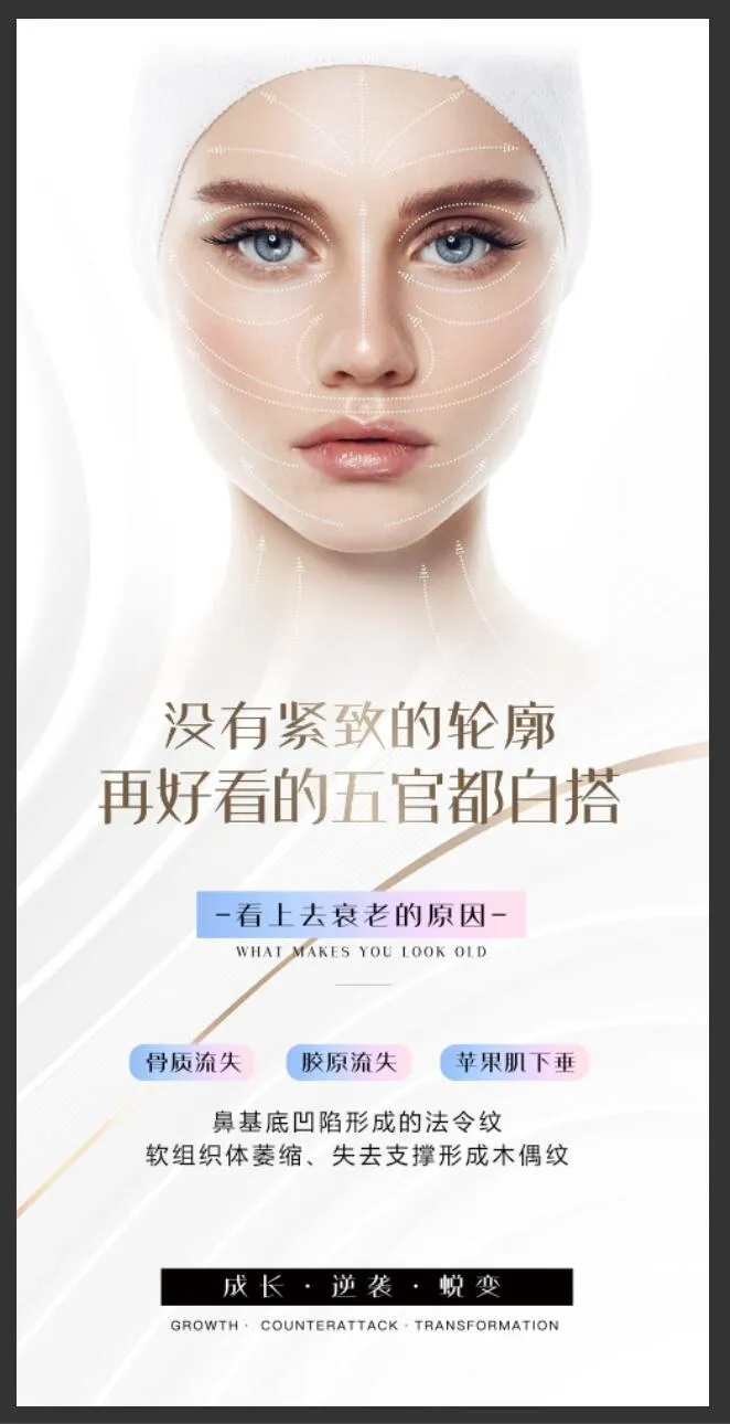 美容轮廓海报psd模版下载