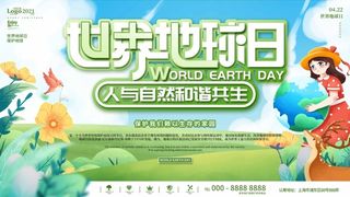 世界地球日 世界地球日促销海报