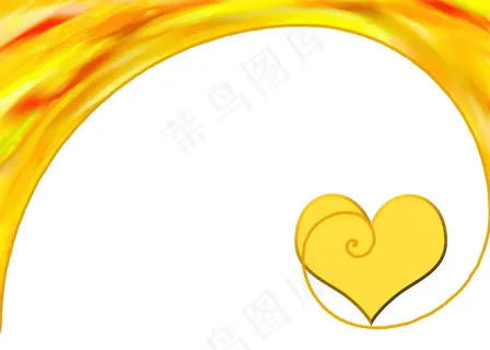 黄色手绘爱心图片