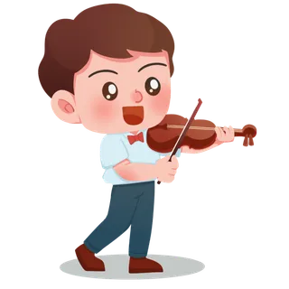 卡通手绘酷拽可爱玩乐器培训人物