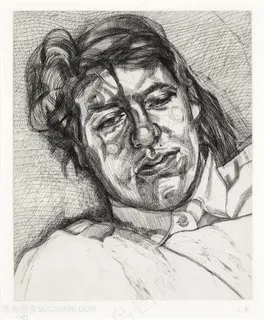 弗洛伊德手绘躺着男士装饰画