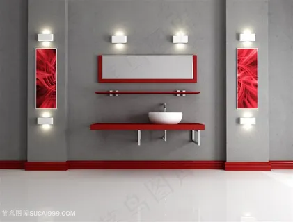 时尚简约浴室装修效果高清图片