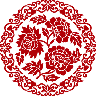 红色喜庆简约风传统吉祥纹样纹路纹理免扣PNG素材图片 (15)