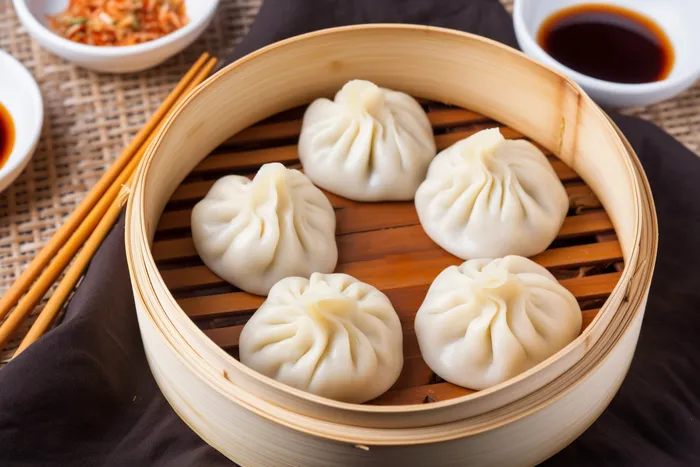 灌汤小笼包美食早点摄影图(4032x2688)