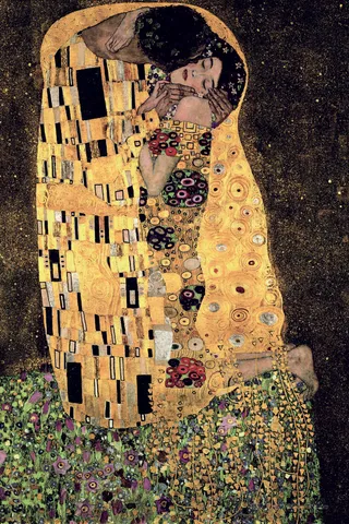 、克里姆特吻高清插画