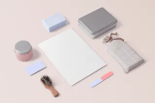 化妆品样机亚麻包指甲锉肥皂发刷名片瓶子信头