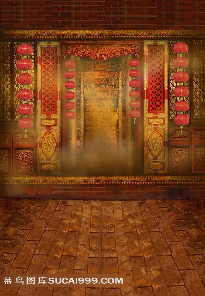 中式古建筑摄影背景图