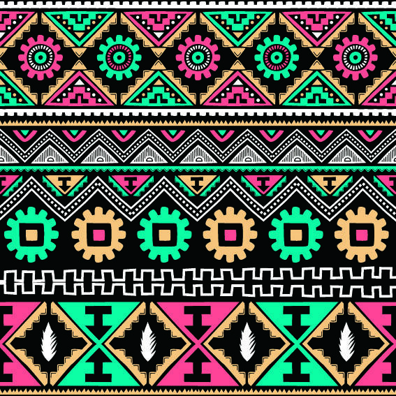 少数民族藏族特色花纹波西米亚风纹理背景图案设计AI矢量图片素材