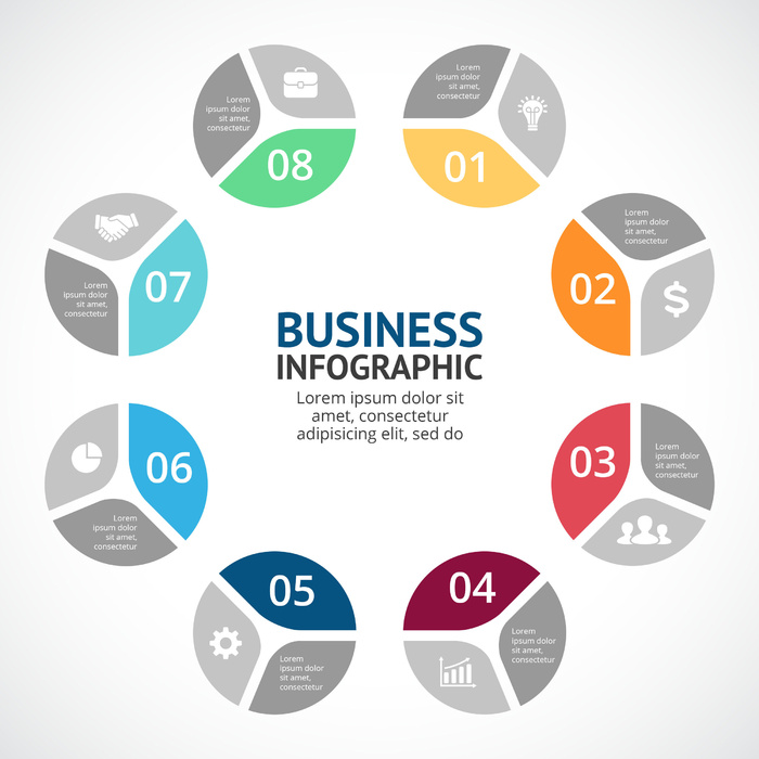 数据图表统计图形分析分类商务会议办公图标PSD模板素材
