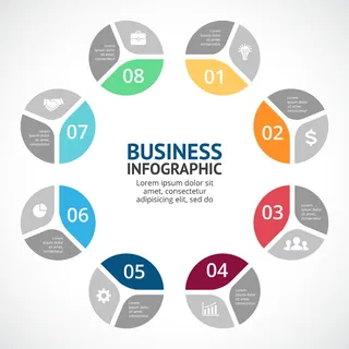 数据图表统计图形分析分类商务会议办公图标PSD模板素材