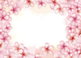 水彩樱桃花粉色背景