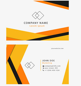 黄色折纸个人名片