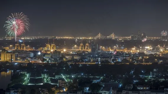 曼谷城市烟花图片 曼谷城市烟花图片
