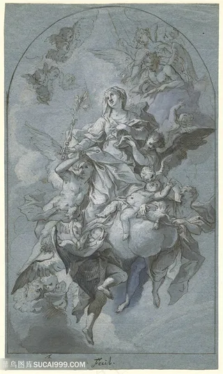 天使人物手绘艺术装饰画