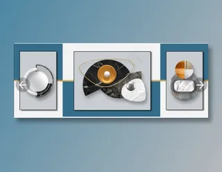 轻奢简约钻石圆三联画客厅卧室走廊玄关画酒店装饰画壁画挂画