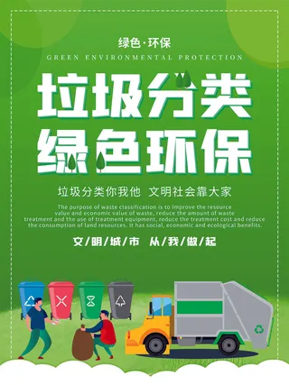 垃圾分类创文明城市环保宣传公益海报