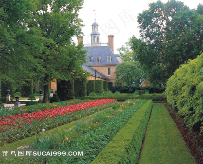 欧洲城堡里的花园