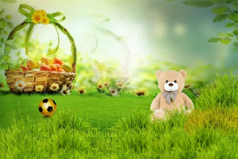 简约现代可爱绿色草原背景