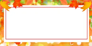 橙绿色枫叶边框简约边框背景73