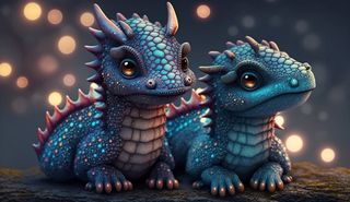 温馨、龙、眼睛、可爱、甜蜜