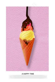 唯美冰淇淋艺术插画