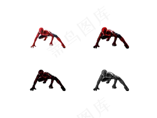 四种俯身风格蜘蛛侠免抠