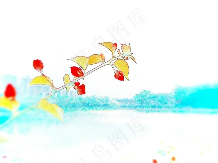 一花枝背景图