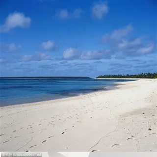 海滩休闲生活-蓝天下洁白宽广的沙滩 海滩休闲生活-蓝天下洁白宽广的沙滩