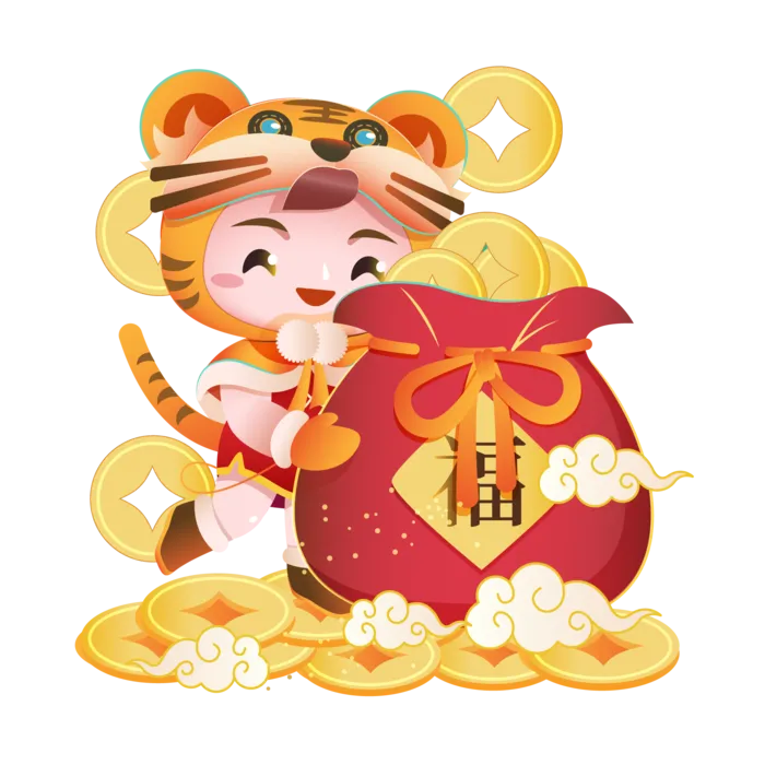 2022虎年新年灯笼鞭炮福袋