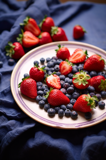 蓝莓草莓有机水果下午茶摄影图 蓝莓草莓有机水果下午茶摄影图